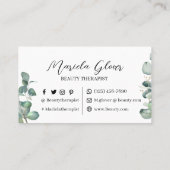 美しいセラピスト水色ユーカリ 名刺 (裏面)