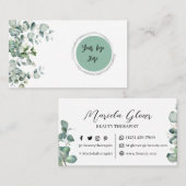 美しいセラピスト水色ユーカリ 名刺 (正面/裏面)