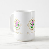 美しいセラミックのバラデザイン コーヒーマグカップ (正面左)