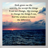 美しいセレニティ祈りの言葉サンライズオーバーザ海 ポスター (正面)