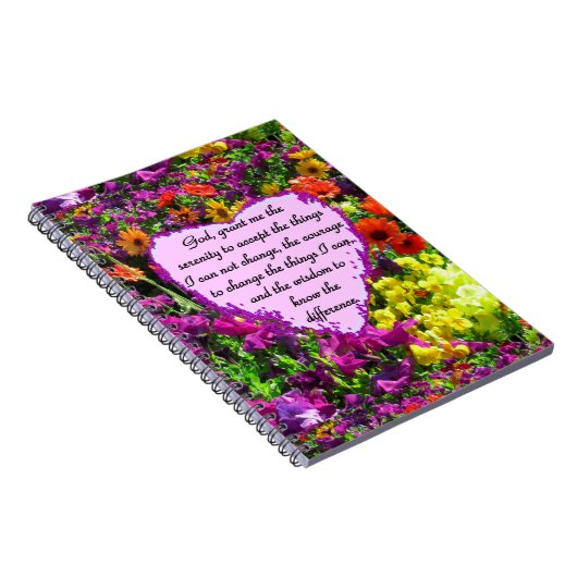 美しいセレニティ祈りの言葉写真デザイン ノートブック (右側)