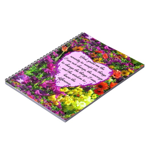 美しいセレニティ祈りの言葉写真デザイン ノートブック (左側)