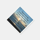 美しいセレニティ祈りの言葉海写真 スタンダードカクテルナプキン (角)