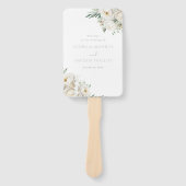 美しいセージの葉とホワイトフラワー結婚式 プログラム ハンドファン (正面)