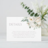 美しいセージの葉と白結婚花の詳細 エンクロージャーカード (スタンド正面)