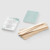 美しいセージ緑のフローラ結婚式 プログラム ハンドファン (組立なし)