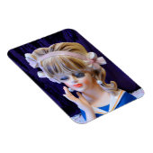 美しいセーラーガールヘッド花瓶人形ピンク弓 マグネット (右側)