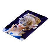 美しいセーラーガールヘッド花瓶人形ピンク弓 マグネット (左側)