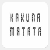 美しいゼブラプリントパターンアートデザイン スクエアシール (正面)