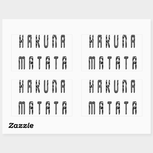 美しいゼブラプリントパターンアートデザイン 長方形シール (シート)