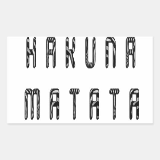 美しいゼブラプリントパターンアートデザイン 長方形シール (正面)