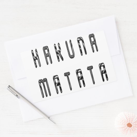 美しいゼブラプリントパターンアートデザイン 長方形シール (封筒)