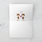 美しいソックス猿のカップルのバレンタインカード シーズンカード (内部)