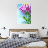 美しいソフトバラシンブルフラワー キャンバスプリント (インサイチュ (寝室))