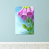 美しいソフトバラシンブルフラワー キャンバスプリント (インサイチュ (ウッドフロア))