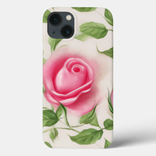 美しいソフトパステル春バラパターン iPhone 13ケース