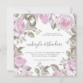 美しいソフトパープルの水色のバラ結婚ズ 招待状 (正面)