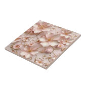 美しいソフトピンクのパステルの花 タイル (側面)