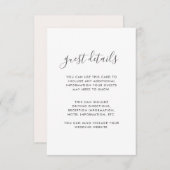 美しいソフトピンクのブライダル詳細 エンクロージャーカード (正面/裏面)