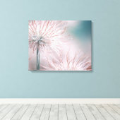 美しいソフトピンクの繊細な花オン キャンバスプリント (インサイチュ (ウッドフロア))