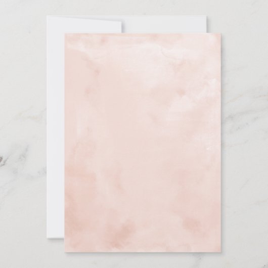 美しいソフト赤面ピンクの花キンセアニェラ 招待状 (裏面)