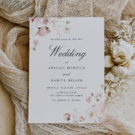 美しいソフト赤面結婚フローラ 招待状