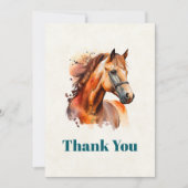 美しいソレルホースポートレートサンキューユー サンキューカード (正面)