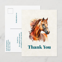 美しいソレルホースポートレートサンキューユー ポストカード