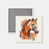 美しいソレル馬の肖像 マグネット (正面/裏面)