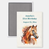 美しいソレル馬の誕生日 セーブ・ザ・デート マグネット (正面/裏面)