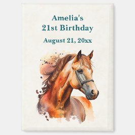 美しいソレル馬の誕生日 セーブ・ザ・デート マグネット