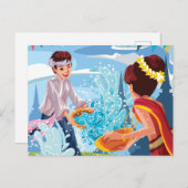 美しいソンクランフェスティバル投水ポストカー ポストカード (正面/裏面)