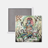 美しいゾンビは女の子のマグネットをピン留め。 マグネット (正面/裏面)