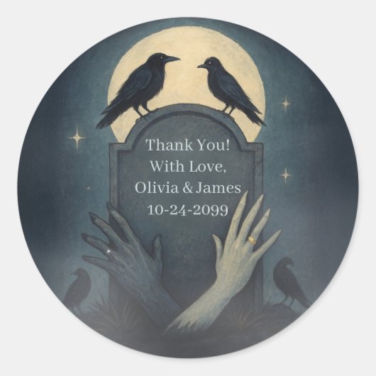 美しいゾンビムーンライトゴシック結婚式用シール ラウンドシール (正面)