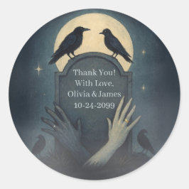 美しいゾンビムーンライトゴシック結婚式用シール ラウンドシール