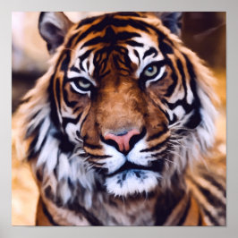 美しいタイガーキャット顔絵を描野生動物 ポスター