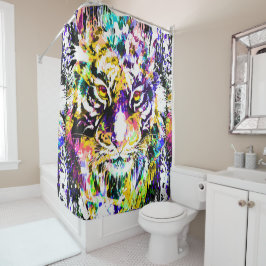 美しいタイガーシャワーカーテン | Tiger カラフル シャワーカーテン