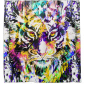 美しいタイガーシャワーカーテン | Tiger カラフル シャワーカーテン (正面)