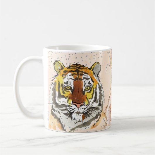 美しいタイガージャングルサファリコーヒーマグ、カップ コーヒーマグカップ (左)
