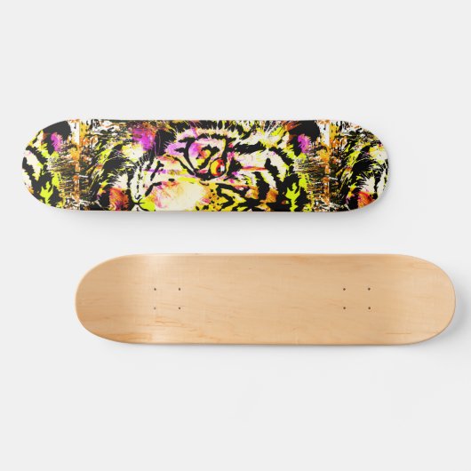 美しいタイガースケートボード – イエロータイガースケート スケートボード (横)