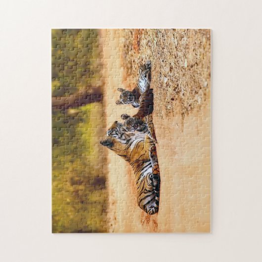 美しいタイガーファミリージグソーパズル ジグソーパズル (縦)