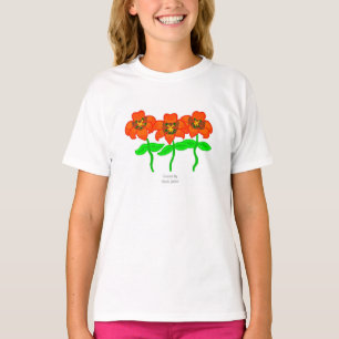 美しいタイガーリリーガールズホワイトベーシックTシャツ Tシャツ