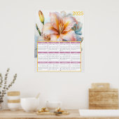 美しいタイガーリリー2025カレンダー ポスター (キッチン)
