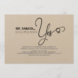 美しいタイポグラフィかわいいモダン婚約パーティ 招待状