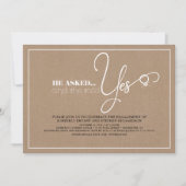 美しいタイポグラフィかわいいモダン婚約パーティ 招待状 (正面)