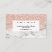 美しいタイポグラフィのばら色の金ゴールドのグリッターの大理石 名刺 (裏面)