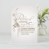 美しいタイポグラフィのリハーサルディナー招待状 招待状 (スタンド正面)