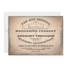 美しいタイポグラフィックのヴィンテージの結婚式招待状