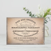 美しいタイポグラフィックのヴィンテージの結婚式招待状 招待状 (スタンド正面)