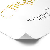 美しいタイポグラフィーのゴールド 愛する人の記憶に結婚式看板 ポスター (角)